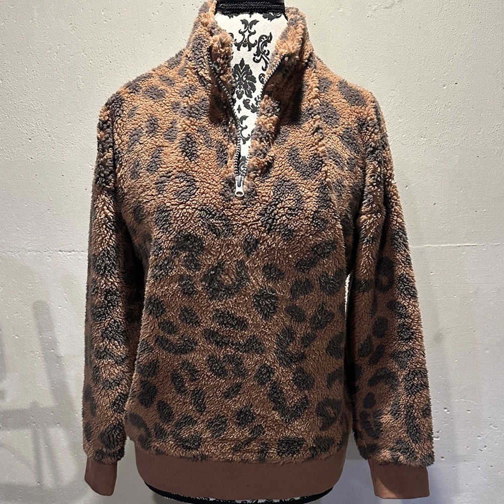 Grayson Threads Brown and Black Leopard Sweater